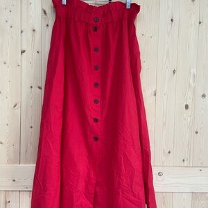 Everlane Red A-Line Skirt